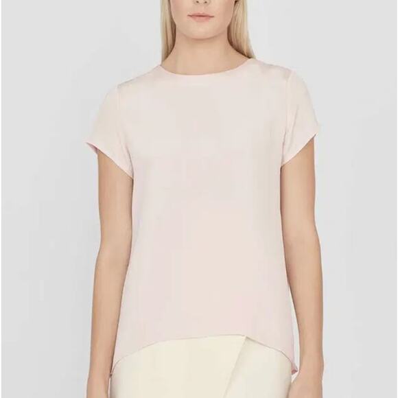 CUYANA Silk Tee Shirt Top Baby Pink High Low Hem Made USA Garmentory S $155 - Picture 1 of 10